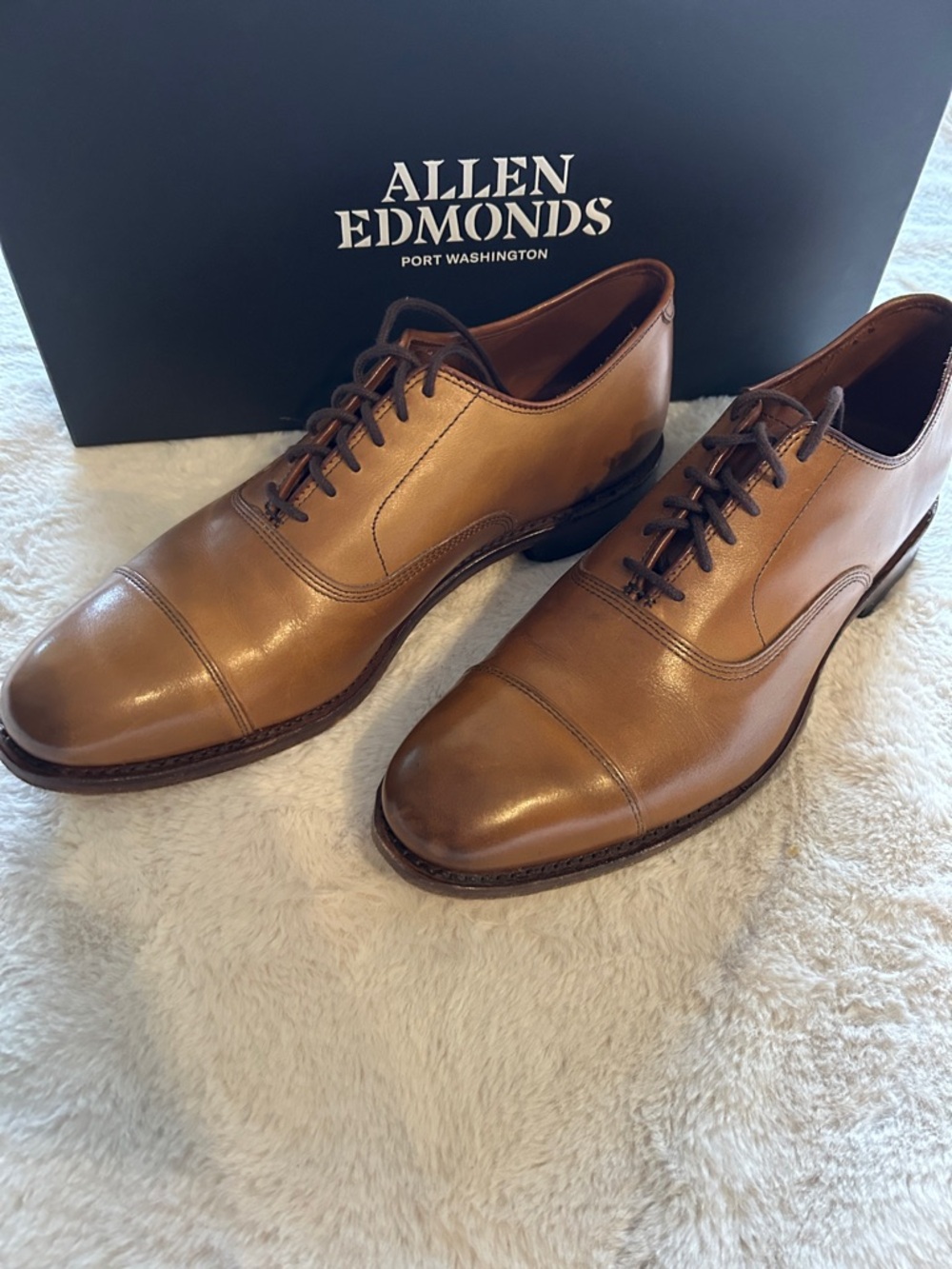 Allen Edmonds Park Avenue 9D Cap-Toe Oxford Walnut Dress Shoes